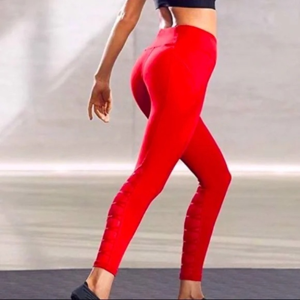 Victoria Sport Knockout Red Tight with Lace Mesh Detail Size Small
